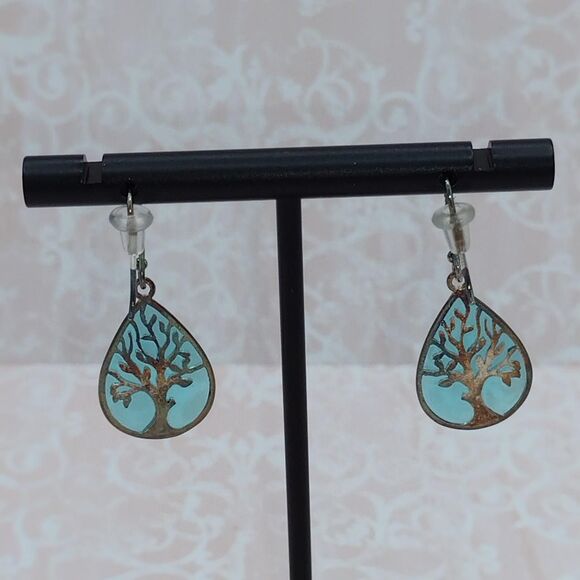 Boma Sterling Silver 925 Tree of Life Dangle Earrings - Picture 4 of 4